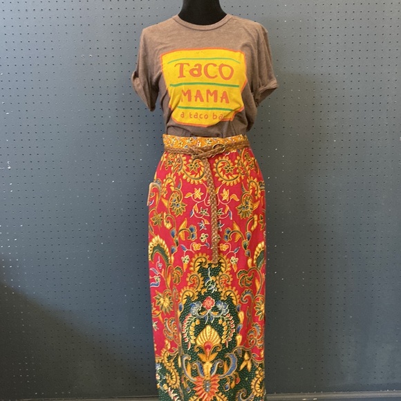 Vintage 70s paisley floral cotton maxi skirt - Picture 4 of 4